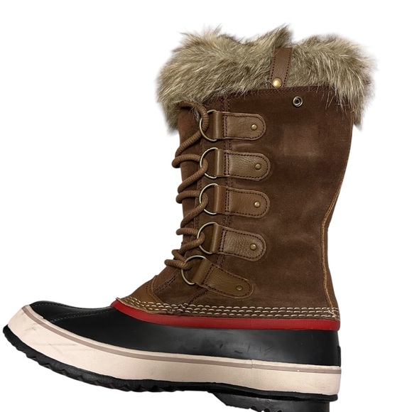 Sorel Brown and Black Winter Boots with Fur Trim - Picture 2 of 9